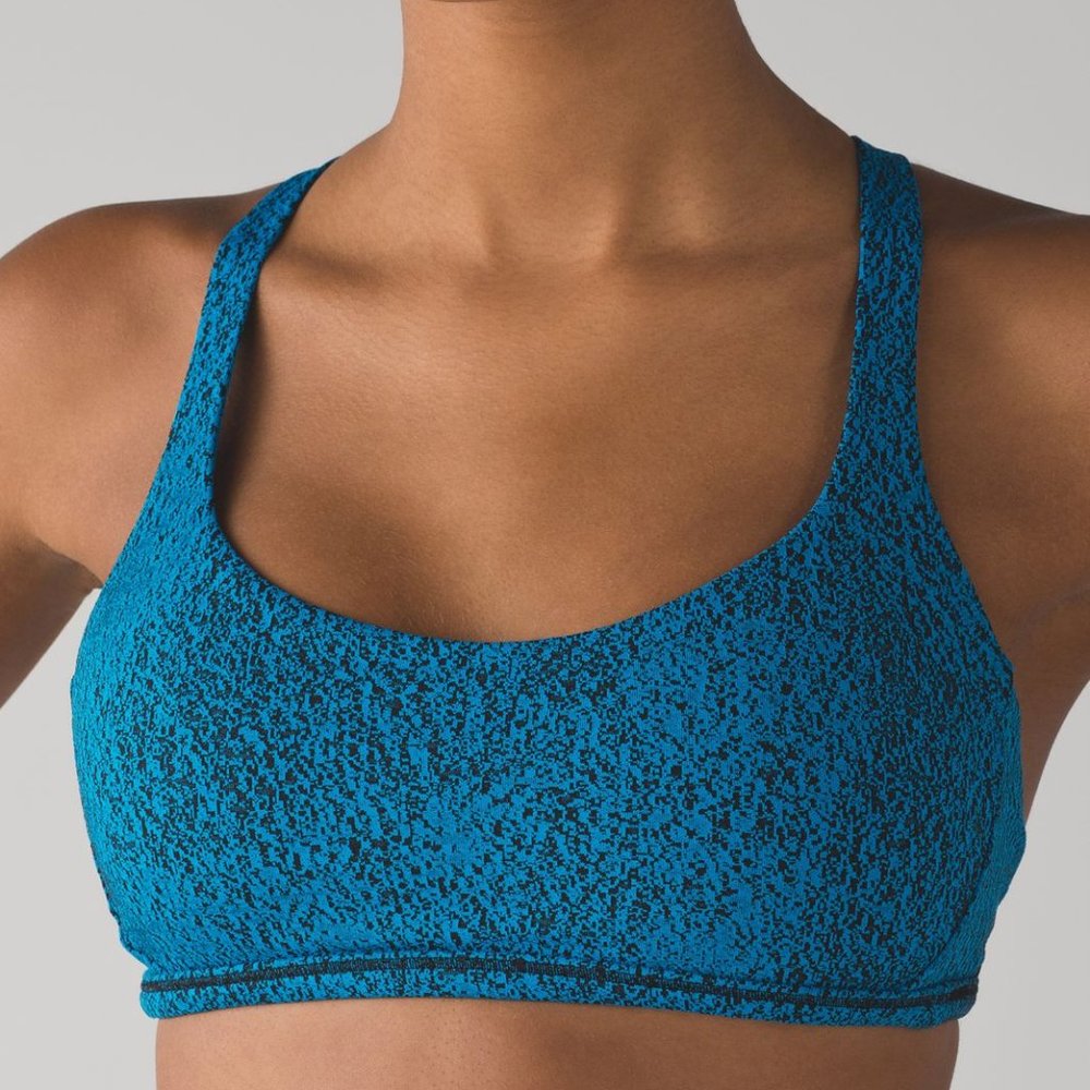 ⭐Lululemon Energy Bra - Power Spray Blue/ Black - Size 6